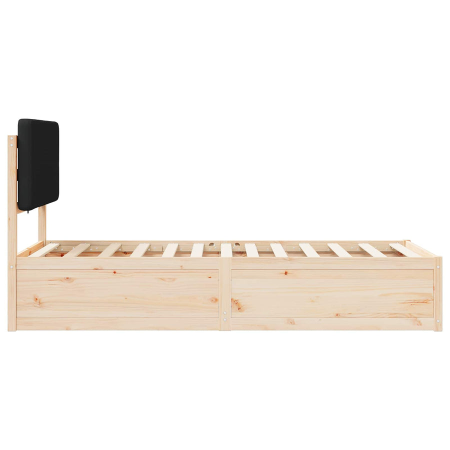 Bedframe met Gevoerd Hoofdgedeelte Zwart 100 x 200 cm