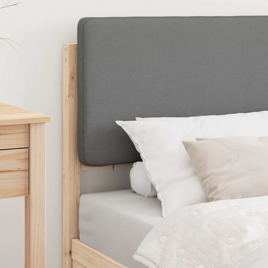 Bedframe met Gevoerd Hoofdgedeelte Lichtgrijs 90 x 200 cm