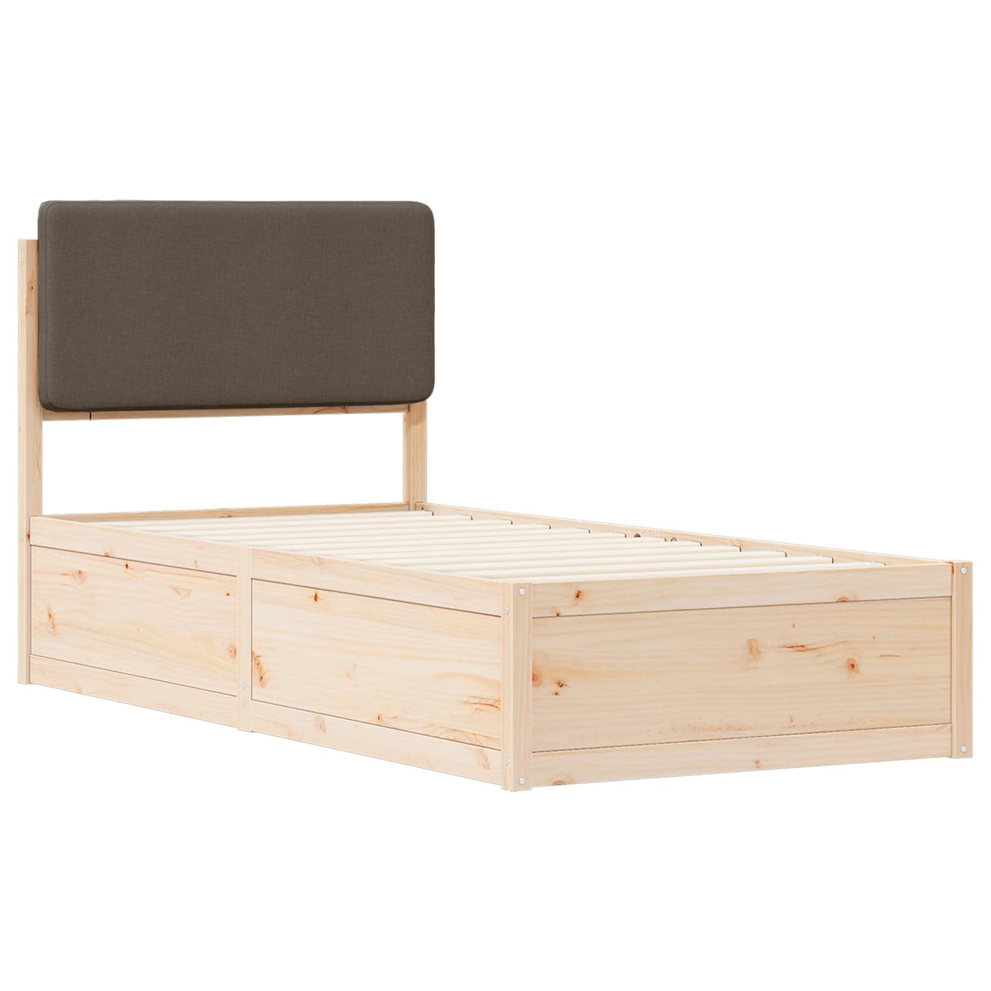 Bedframe met Gevoerd Hoofdgedeelte Taupe 90 x 200 cm