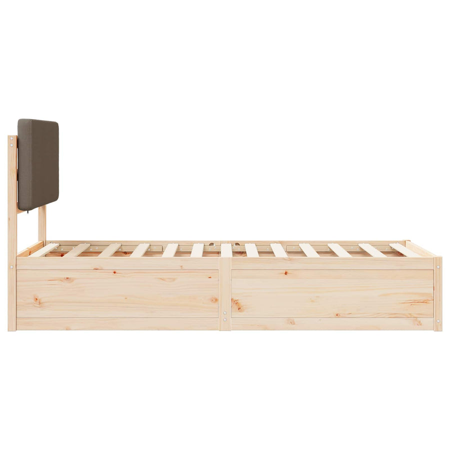 Bedframe met Gevoerd Hoofdgedeelte Taupe 90 x 200 cm