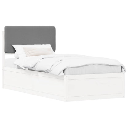 Bedframe met Gevoerd Hoofdgedeelte Lichtgrijs 90 x 200 cm