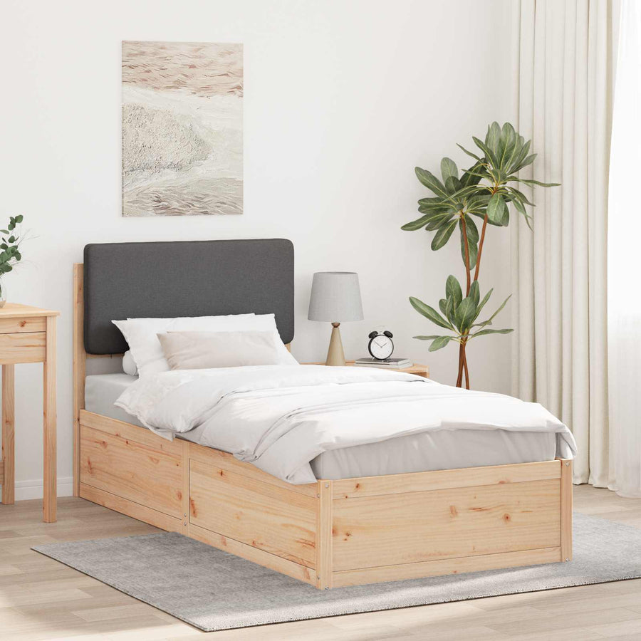 Bedframe met Gevoerd Hoofdgedeelte Donkergrijs 80 x 200 cm