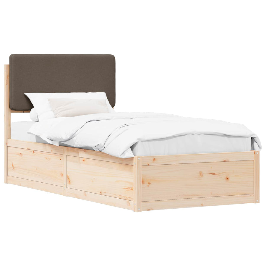 Bedframe met Gevoerd Hoofdgedeelte Taupe 80 x 200 cm