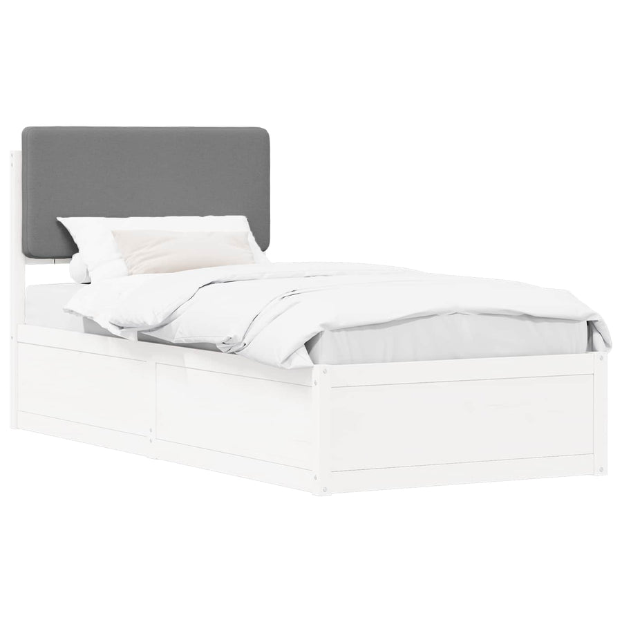 Bedframe met Gevoerd Hoofdgedeelte Lichtgrijs 80 x 200 cm