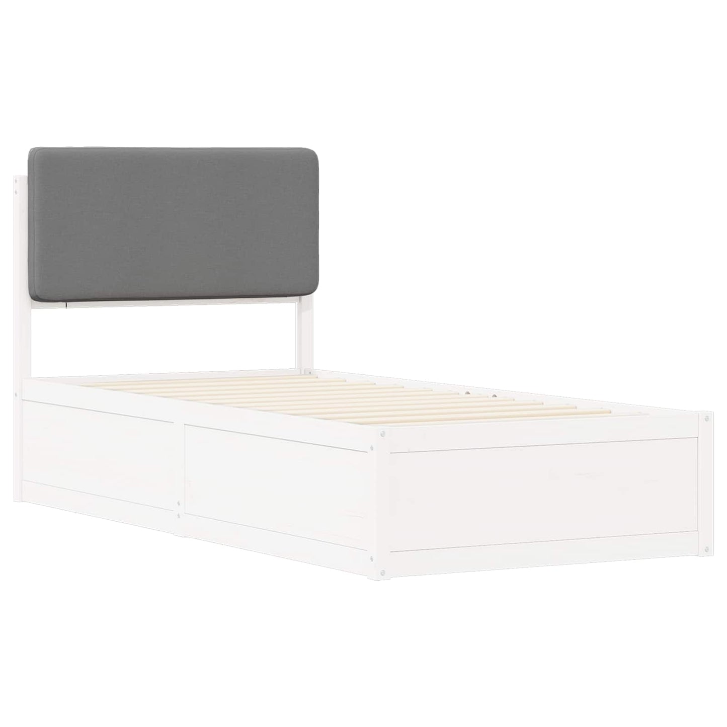 Bedframe met Gevoerd Hoofdgedeelte Lichtgrijs 80 x 200 cm