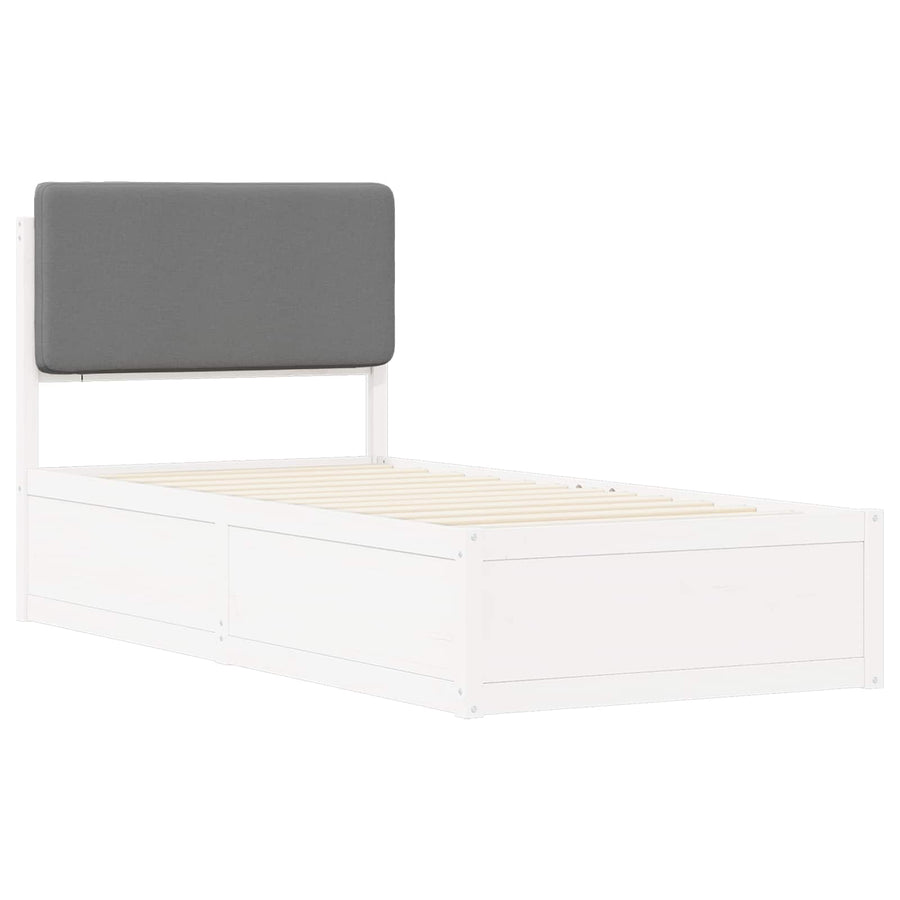 Bedframe met Gevoerd Hoofdgedeelte Lichtgrijs 80 x 200 cm