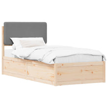 Bedframe met Gevoerd Hoofdgedeelte Lichtgrijs 90 x 190 cm