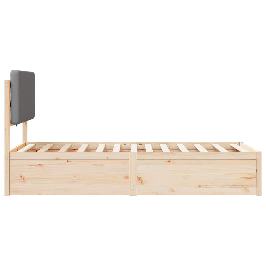 Bedframe met Gevoerd Hoofdgedeelte Lichtgrijs 90 x 190 cm