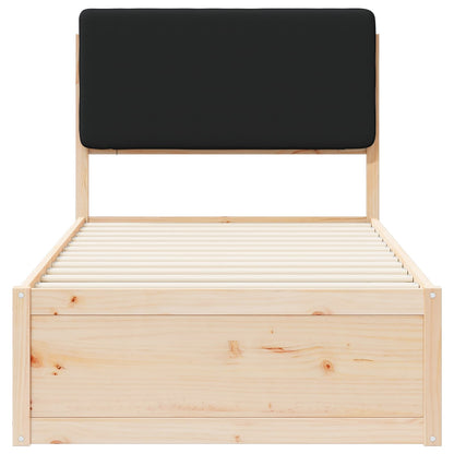 Bedframe met Gevoerd Hoofdgedeelte Zwart 90 x 190 cm