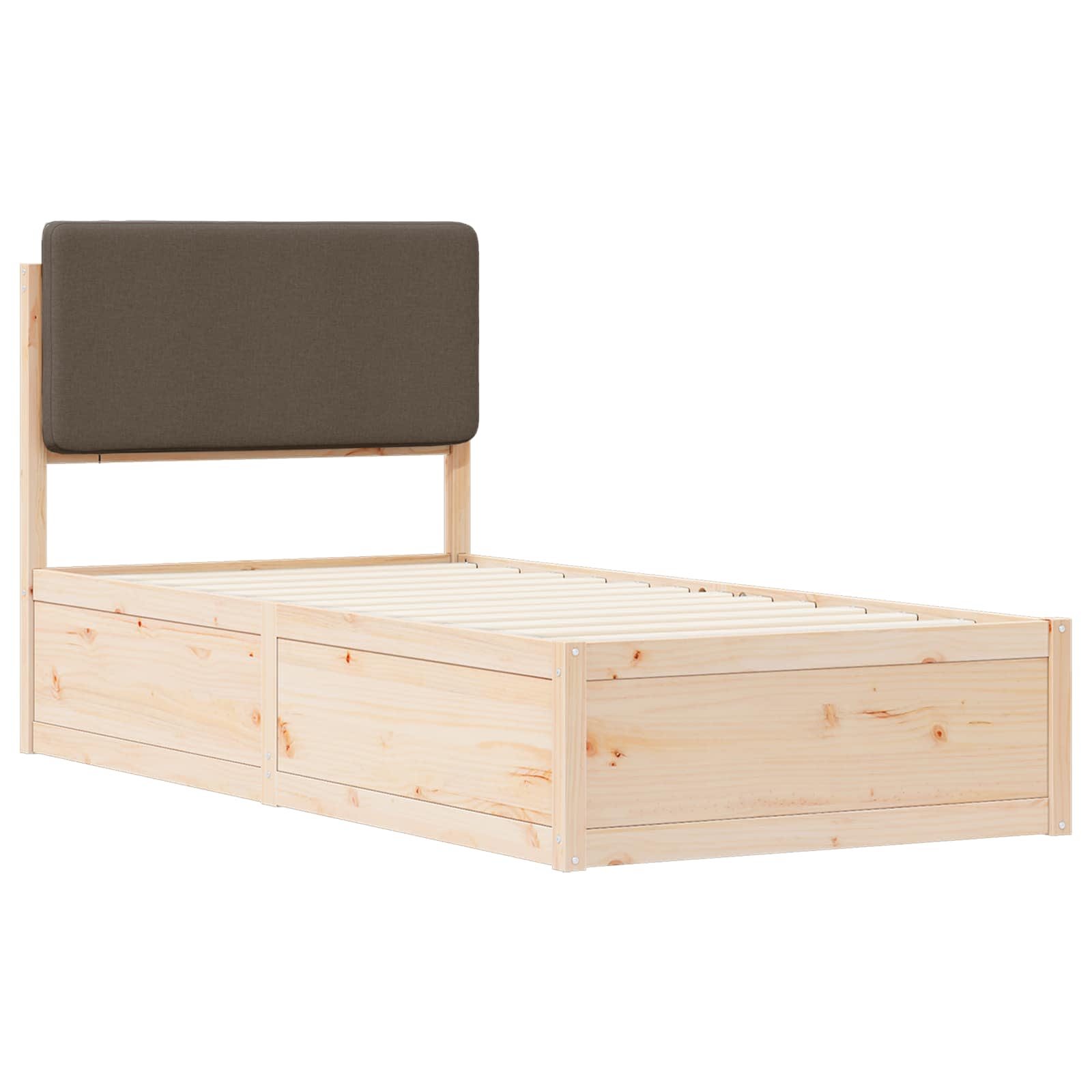 Bedframe met Gevoerd Hoofdgedeelte Taupe 90 x 190 cm