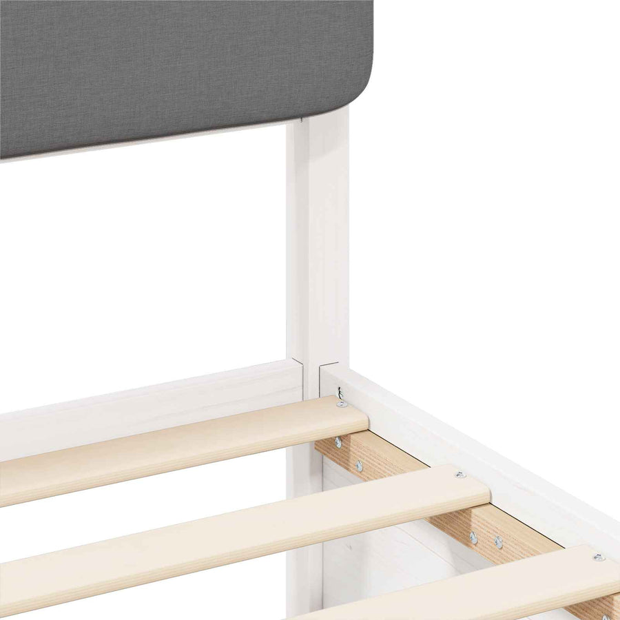 Bedframe met Gevoerd Hoofdgedeelte Lichtgrijs 90 x 190 cm