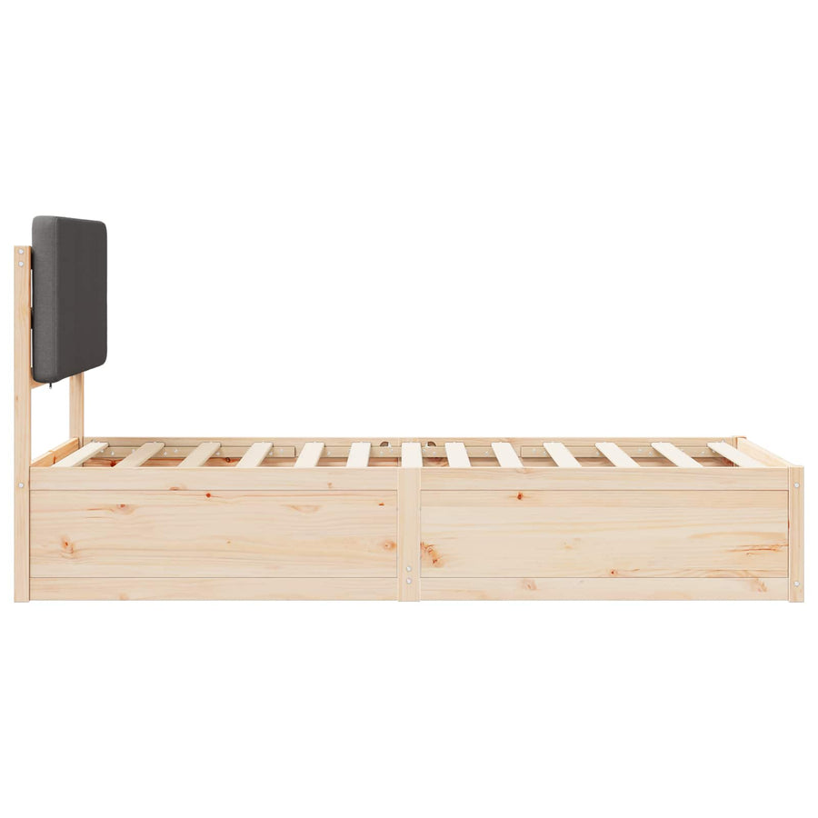 Bedframe met Gevoerd Hoofdgedeelte Donkergrijs 75 x 190 cm