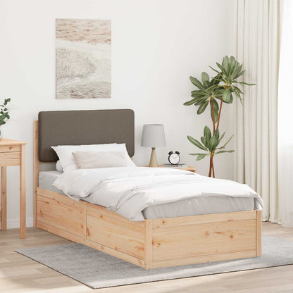 Bedframe met Gevoerd Hoofdgedeelte Taupe 75 x 190 cm
