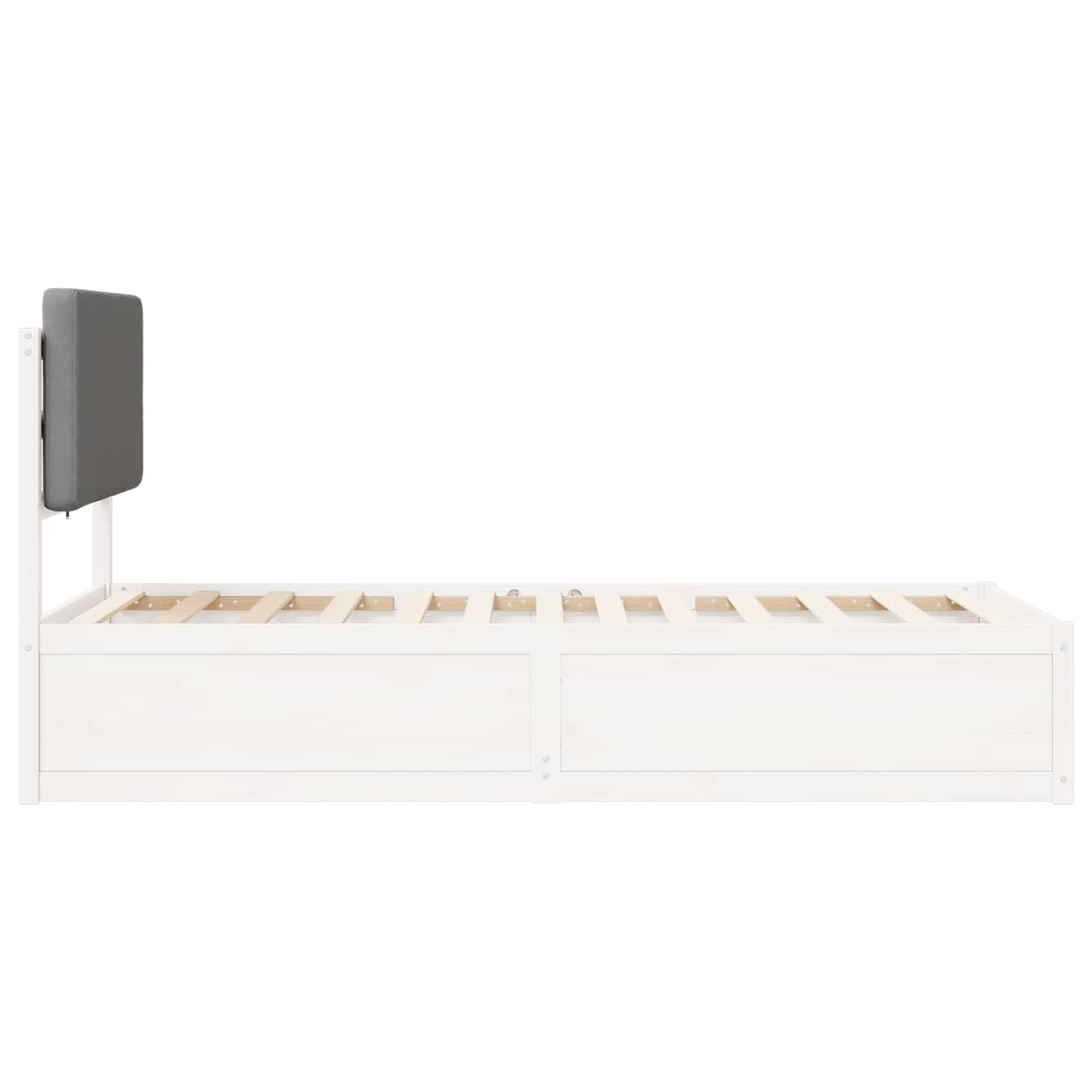 Bedframe met Gevoerd Hoofdgedeelte Lichtgrijs 75 x 190 cm