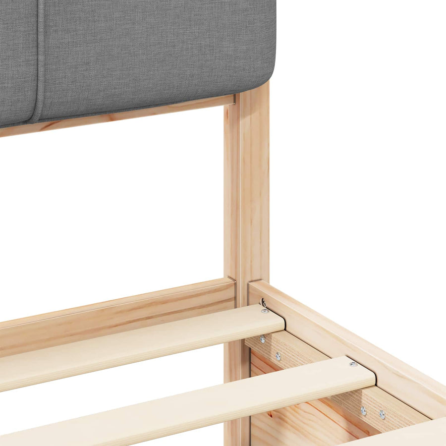Bedframe met Gevoerd Hoofdgedeelte Lichtgrijs 100 x 200 cm
