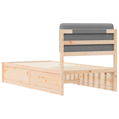 Bedframe met Gevoerd Hoofdgedeelte Lichtgrijs 100 x 200 cm
