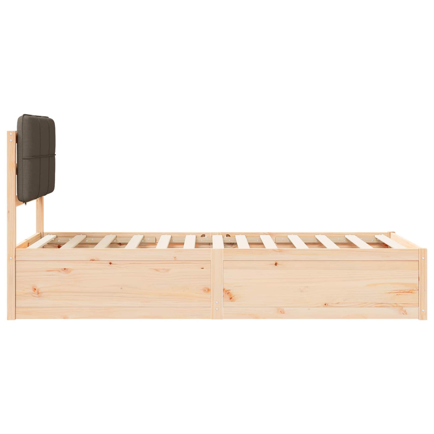 Bedframe met Gevoerd Hoofdgedeelte Taupe 100 x 200 cm