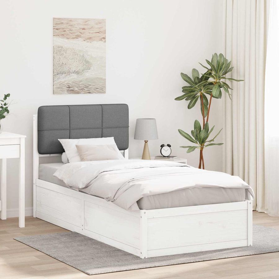 Bedframe met Gevoerd Hoofdgedeelte Lichtgrijs 100 x 200 cm
