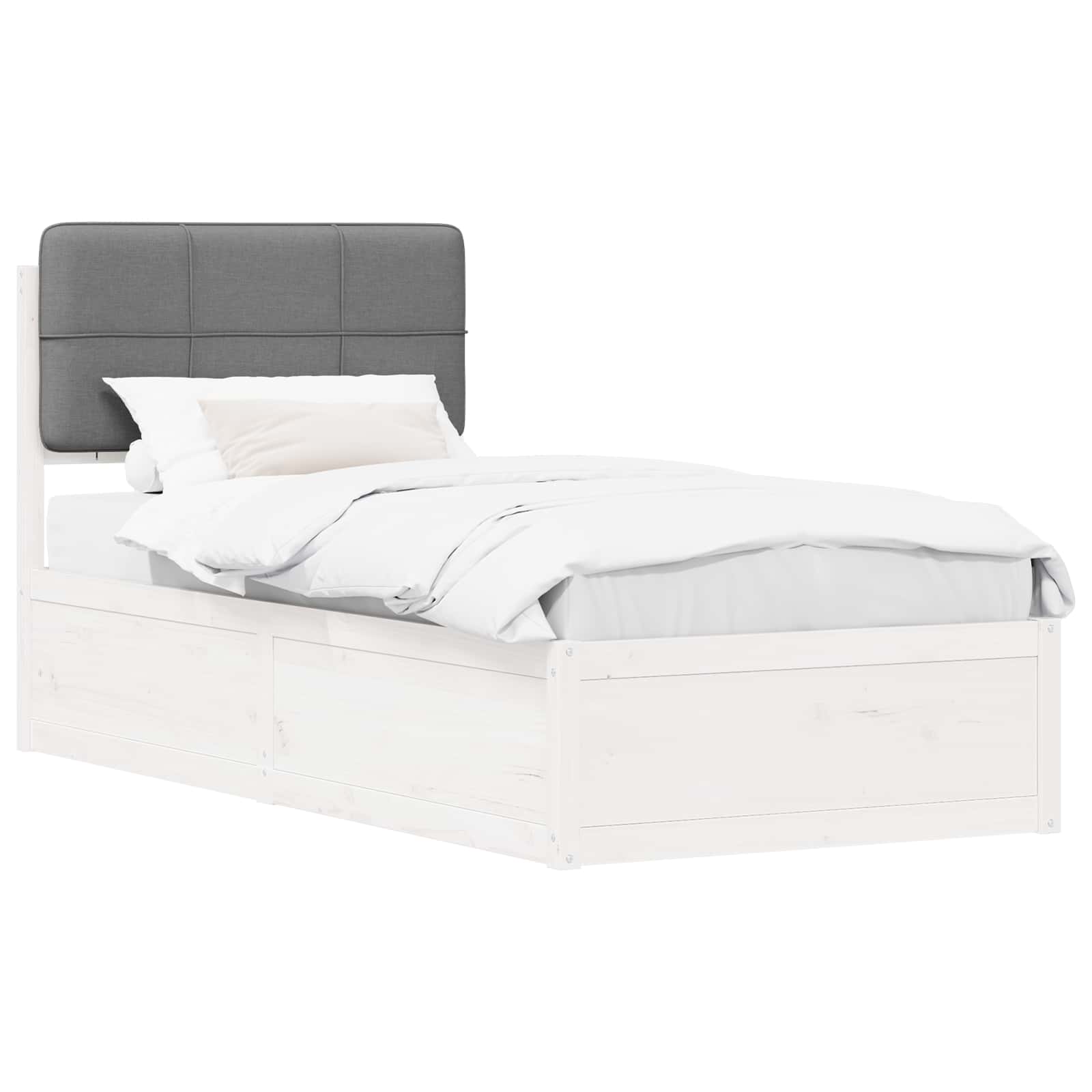 Bedframe met Gevoerd Hoofdgedeelte Lichtgrijs 100 x 200 cm