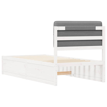 Bedframe met Gevoerd Hoofdgedeelte Lichtgrijs 100 x 200 cm