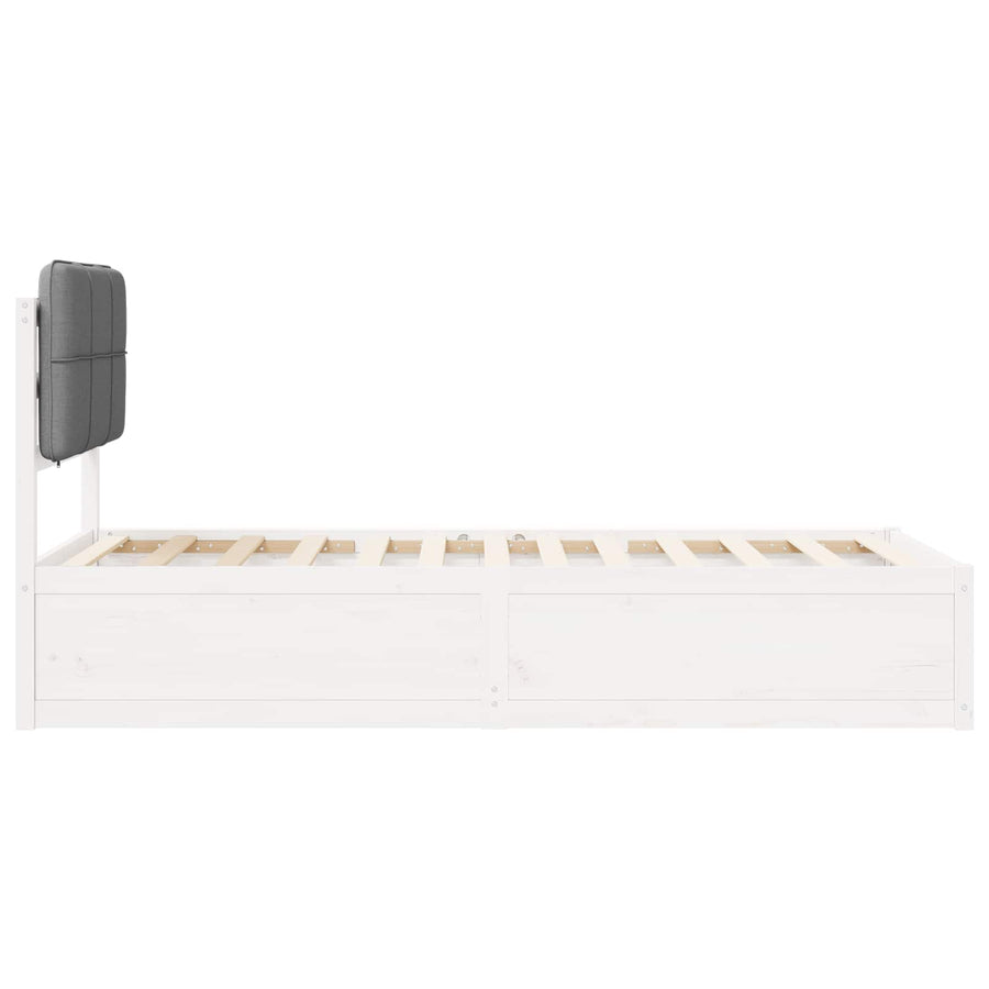 Bedframe met Gevoerd Hoofdgedeelte Lichtgrijs 90 x 200 cm