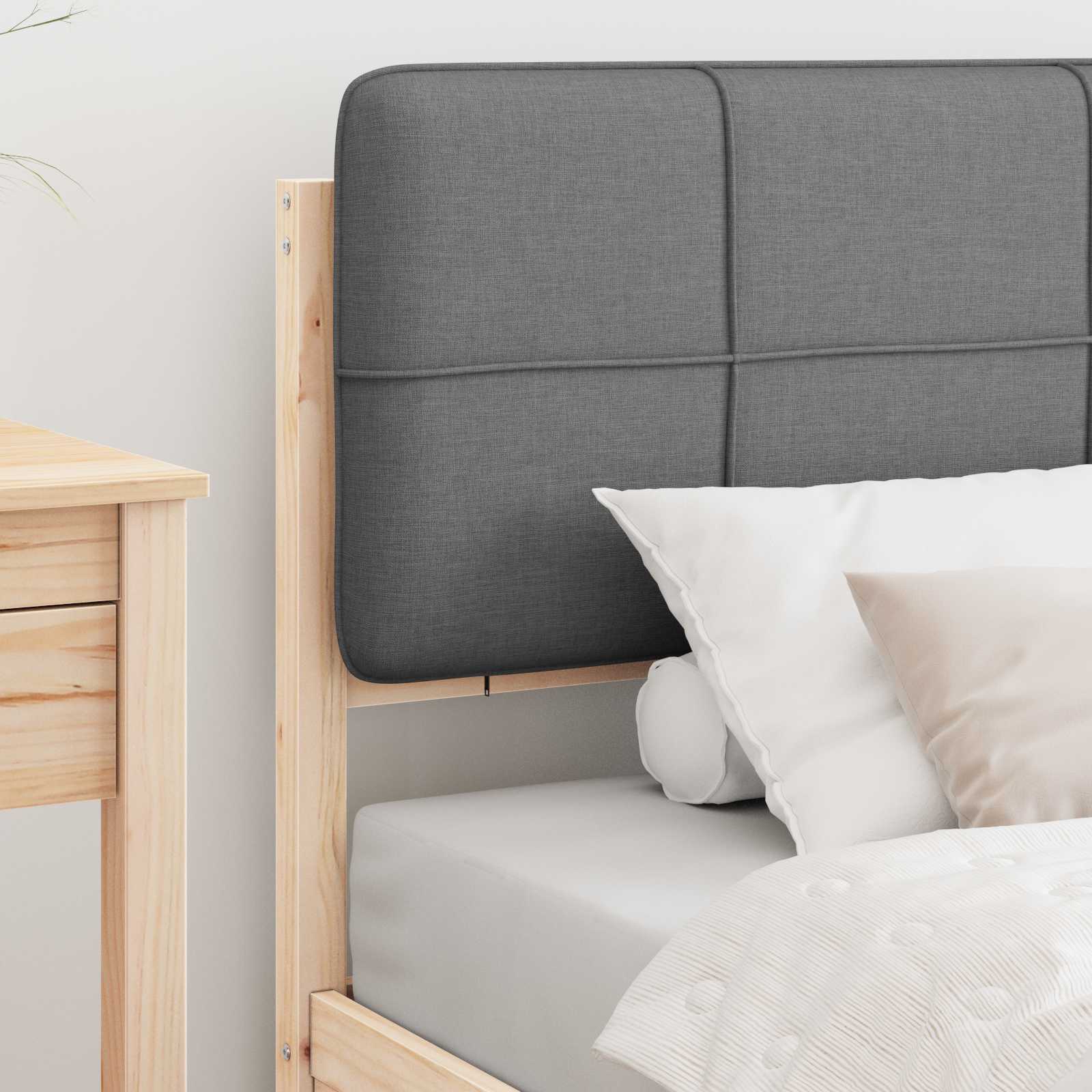 Bedframe met Gevoerd Hoofdgedeelte Lichtgrijs 80 x 200 cm