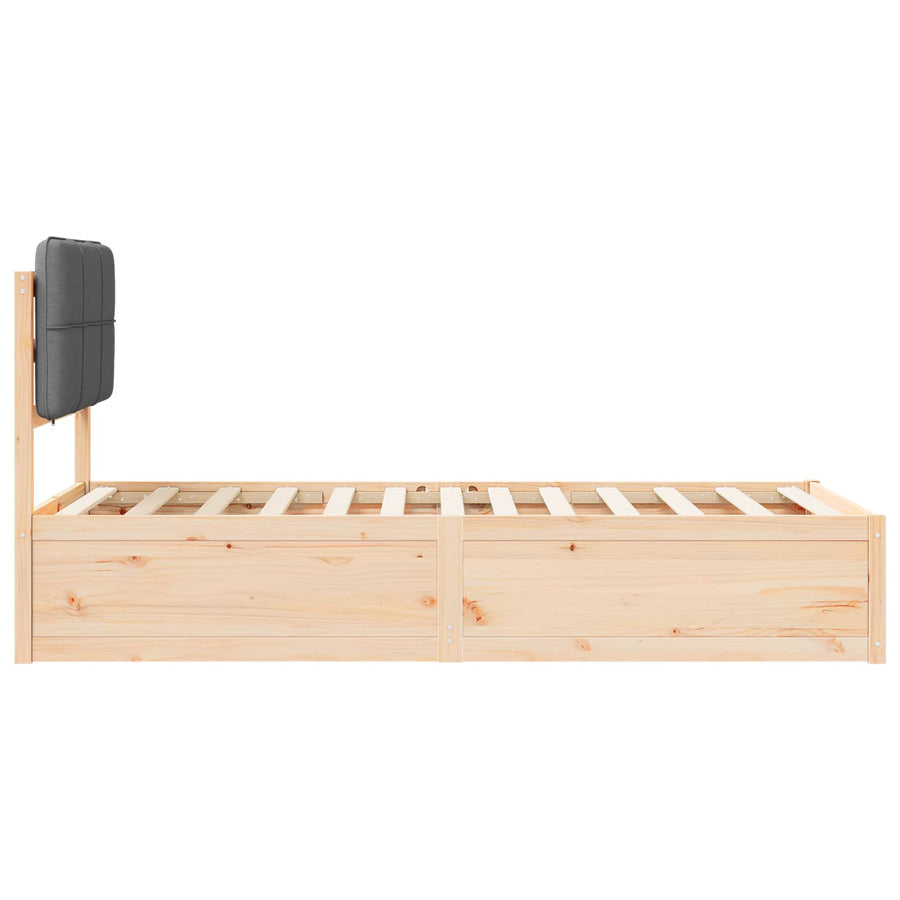 Bedframe met Gevoerd Hoofdgedeelte Donkergrijs 80 x 200 cm