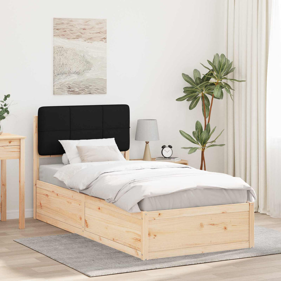 Bedframe met Gevoerd Hoofdgedeelte Zwart 80 x 200 cm