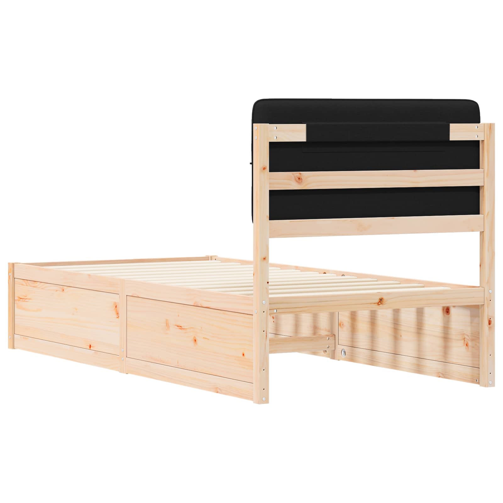 Bedframe met Gevoerd Hoofdgedeelte Zwart 80 x 200 cm