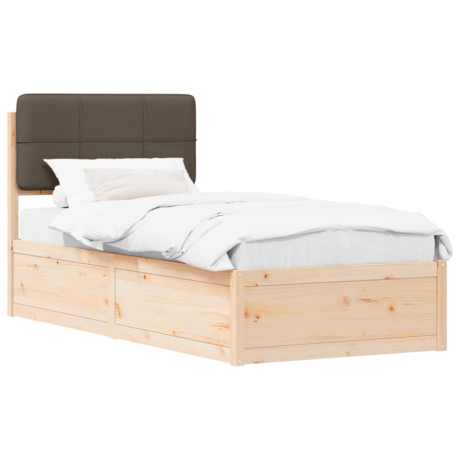 Bedframe met Gevoerd Hoofdgedeelte Taupe 80 x 200 cm
