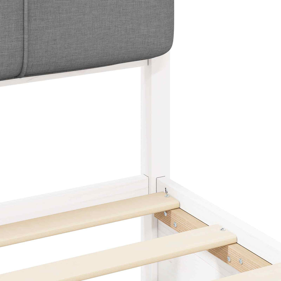 Bedframe met Gevoerd Hoofdgedeelte Lichtgrijs 80 x 200 cm