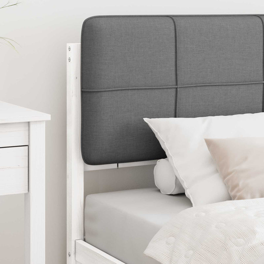 Bedframe met Gevoerd Hoofdgedeelte Lichtgrijs 80 x 200 cm