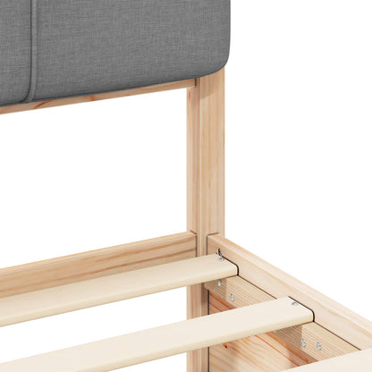 Bedframe met Gevoerd Hoofdgedeelte Lichtgrijs 90 x 190 cm