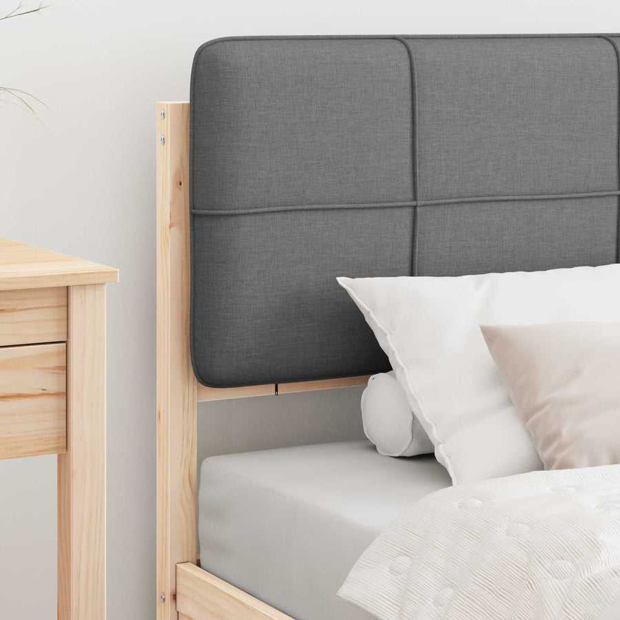 Bedframe met Gevoerd Hoofdgedeelte Lichtgrijs 90 x 190 cm