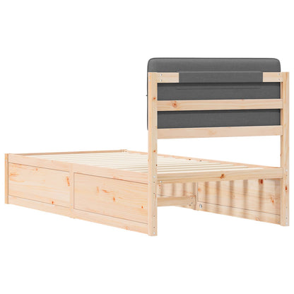 Bedframe met Gevoerd Hoofdgedeelte Donkergrijs 90 x 190 cm