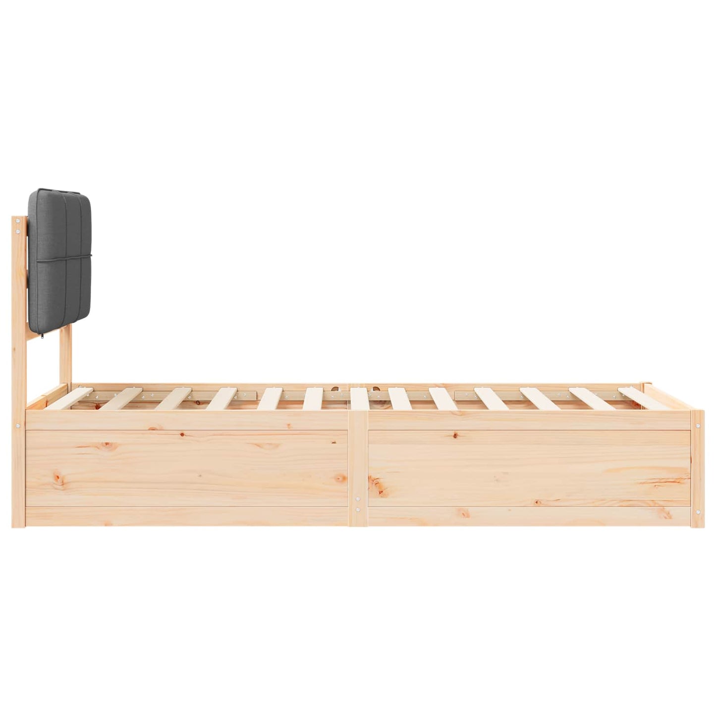 Bedframe met Gevoerd Hoofdgedeelte Donkergrijs 90 x 190 cm
