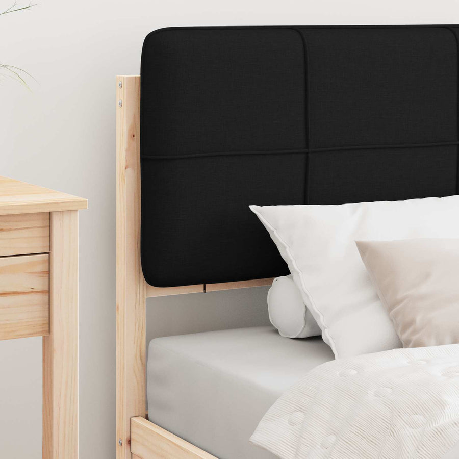 Bedframe met Gevoerd Hoofdgedeelte Zwart 90 x 190 cm