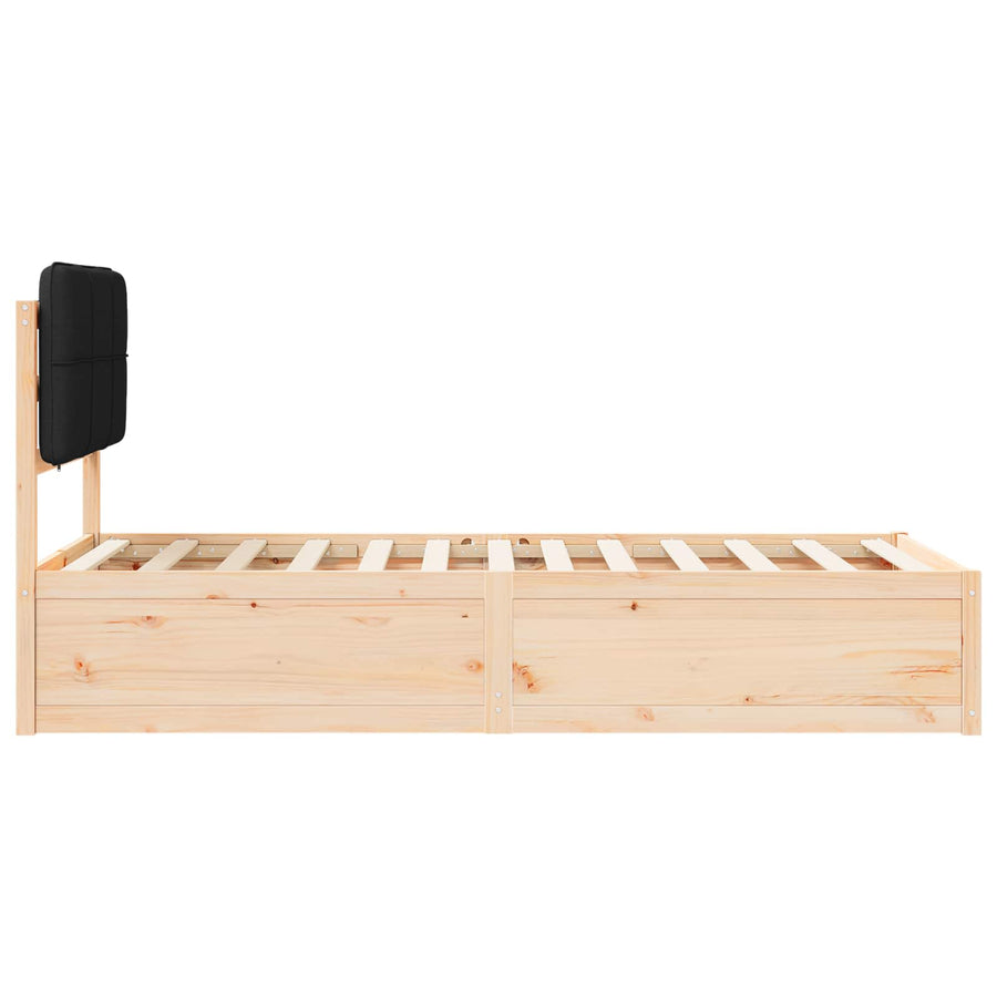 Bedframe met Gevoerd Hoofdgedeelte Zwart 90 x 190 cm
