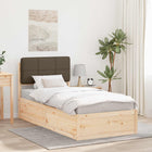 Padded Headboard Bed Frame Taupe 90 x 190 cm