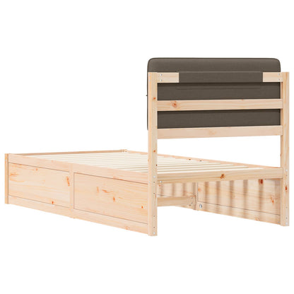 Bedframe met Gevoerd Hoofdgedeelte Taupe 90 x 190 cm