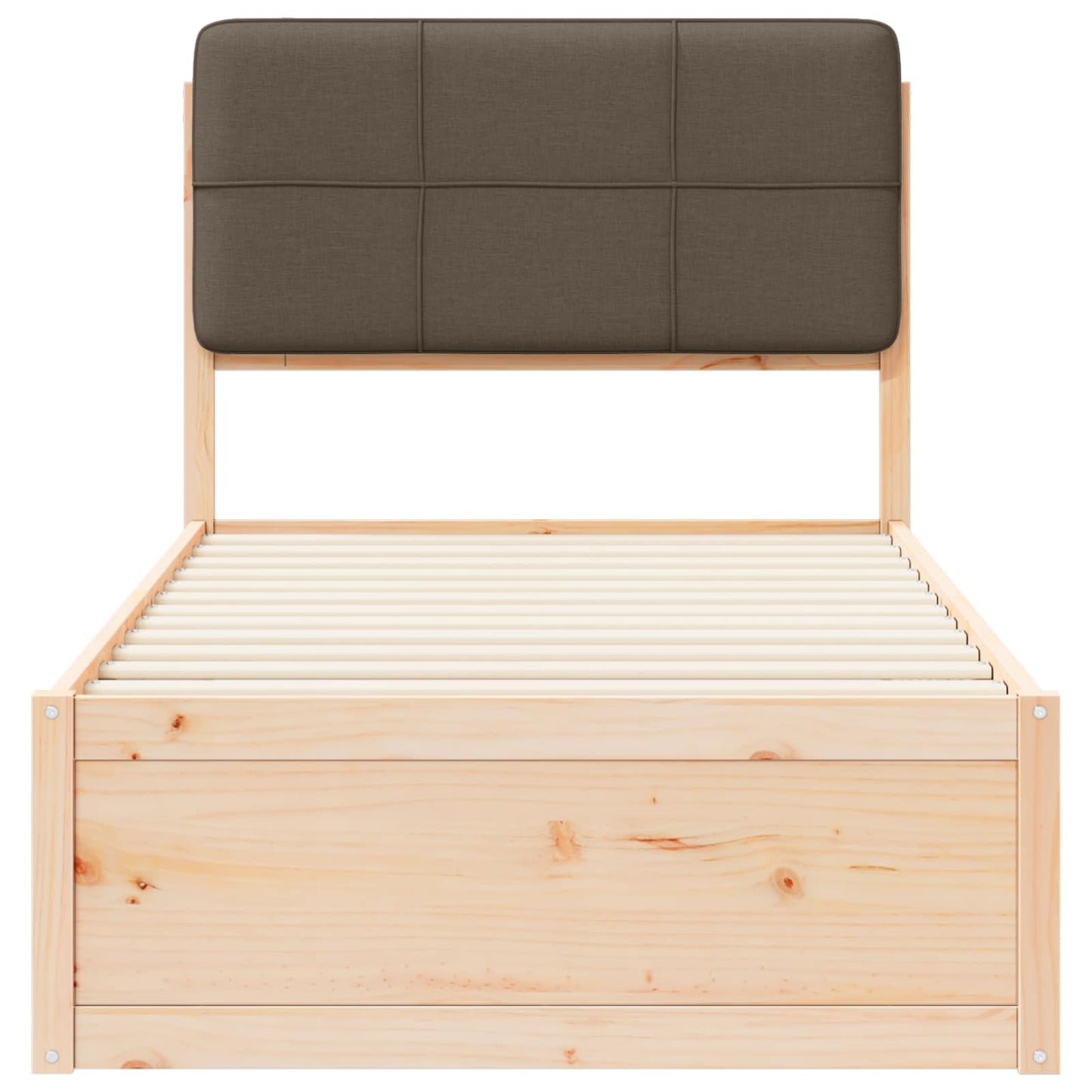 Bedframe met Gevoerd Hoofdgedeelte Taupe 90 x 190 cm