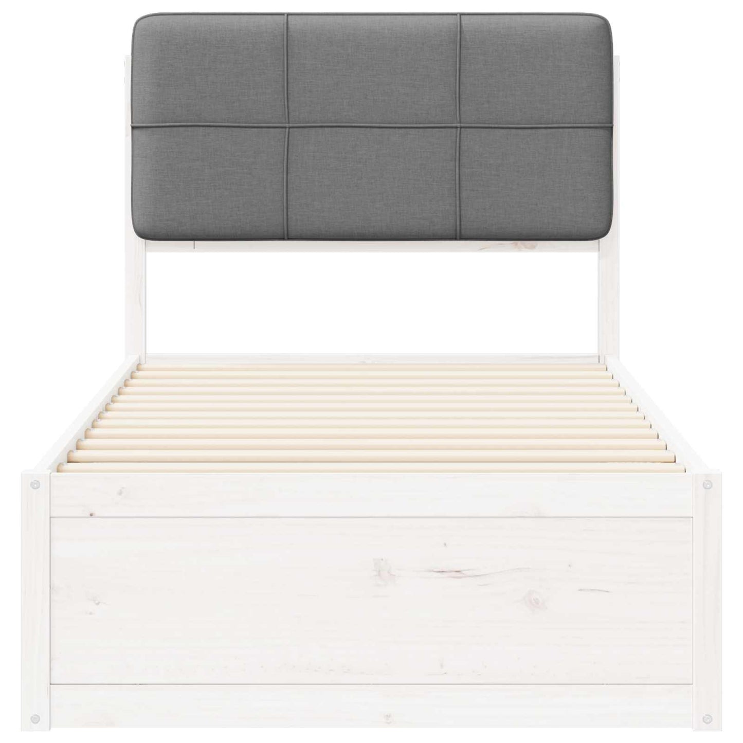 Bedframe met Gevoerd Hoofdgedeelte Lichtgrijs 90 x 190 cm