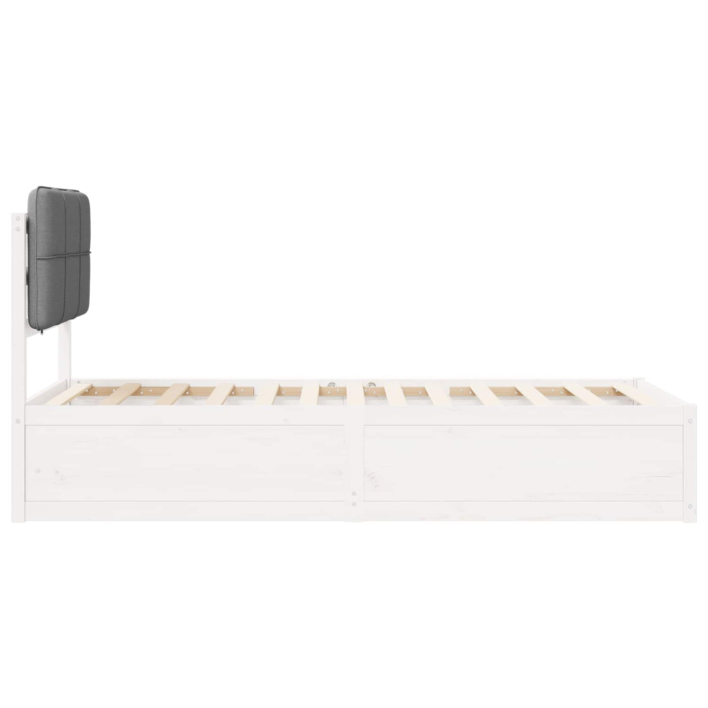 Bedframe met Gevoerd Hoofdgedeelte Lichtgrijs 90 x 190 cm