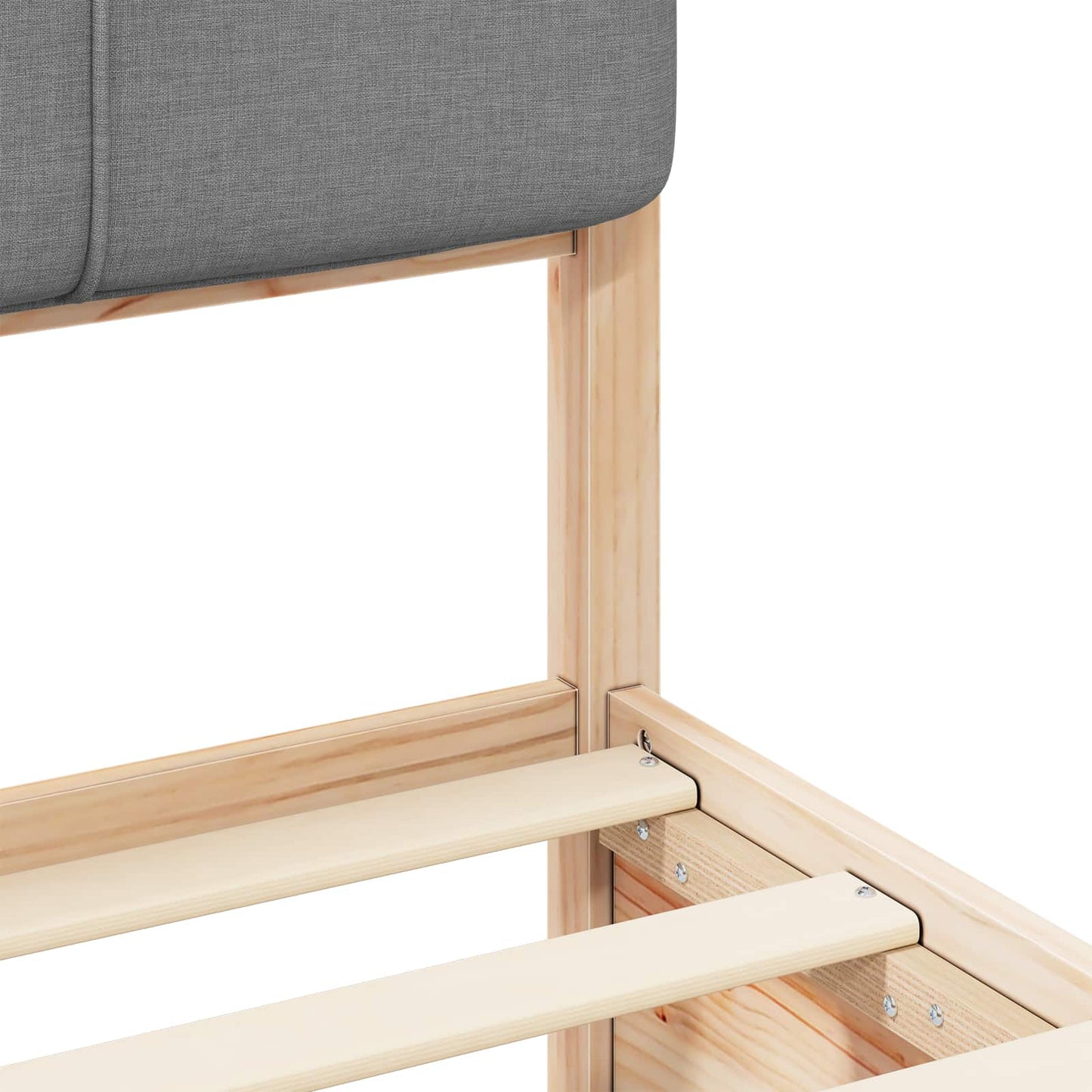 Bedframe met Gevoerd Hoofdgedeelte Lichtgrijs 75 x 190 cm