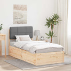 Upholstered Platform Bed Light Gray 75 x 190 cm