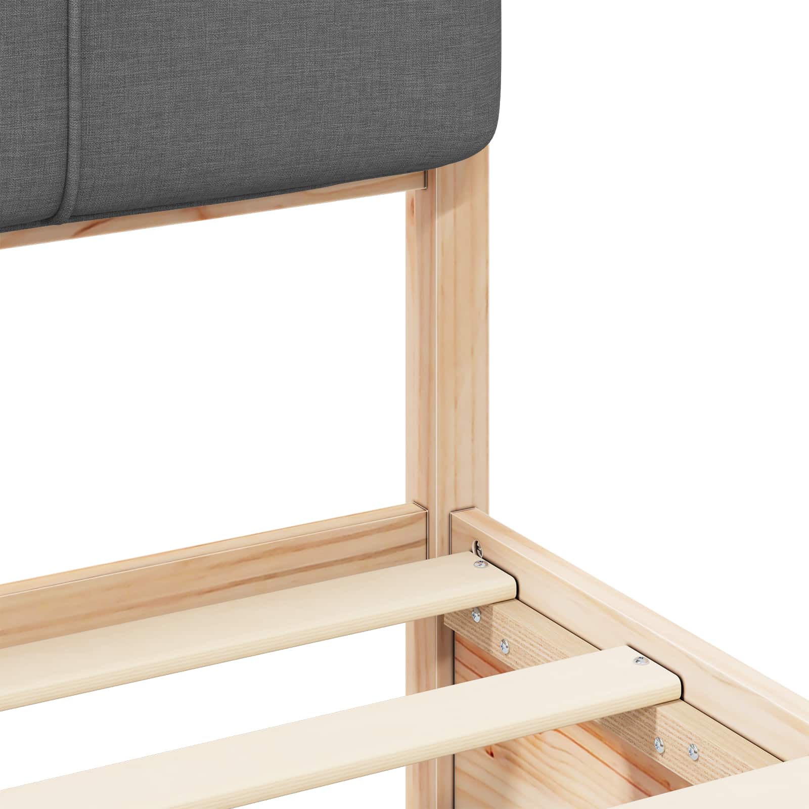 Bedframe met Gevoerd Hoofdgedeelte Donkergrijs 75 x 190 cm