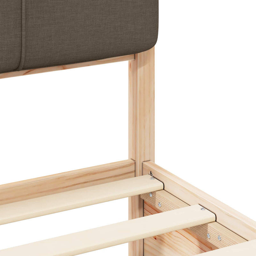Bedframe met Gevoerd Hoofdgedeelte Taupe 75 x 190 cm