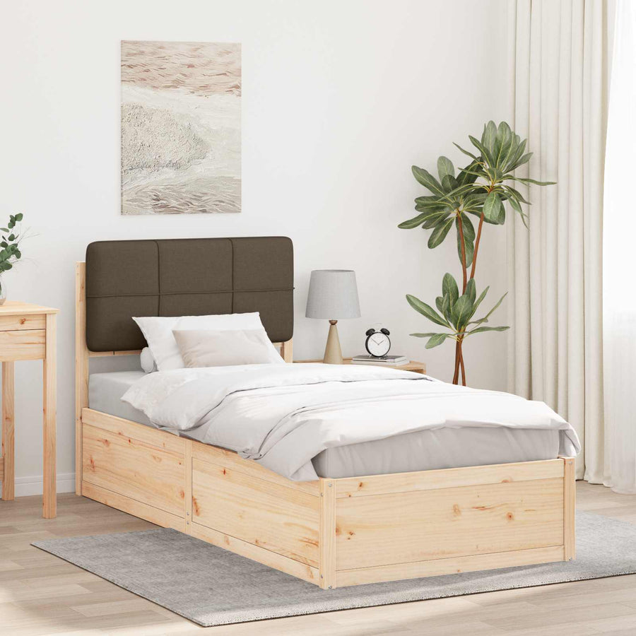 Bedframe met Gevoerd Hoofdgedeelte Taupe 75 x 190 cm