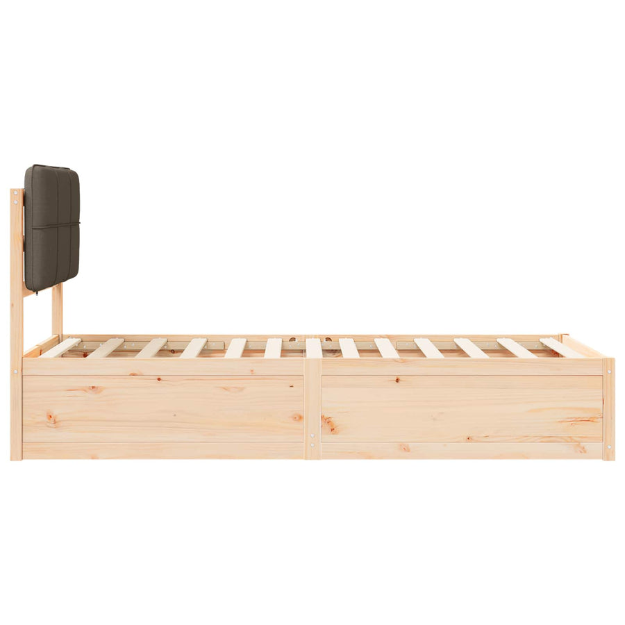 Bedframe met Gevoerd Hoofdgedeelte Taupe 75 x 190 cm