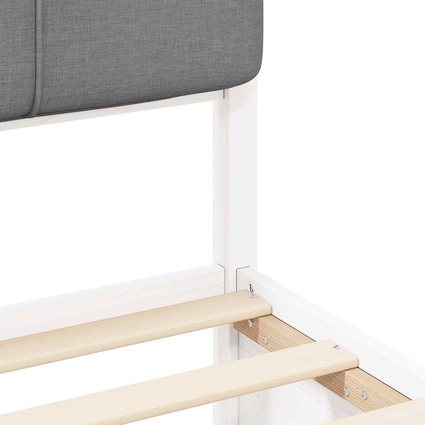 Bedframe met Gevoerd Hoofdgedeelte Lichtgrijs 75 x 190 cm